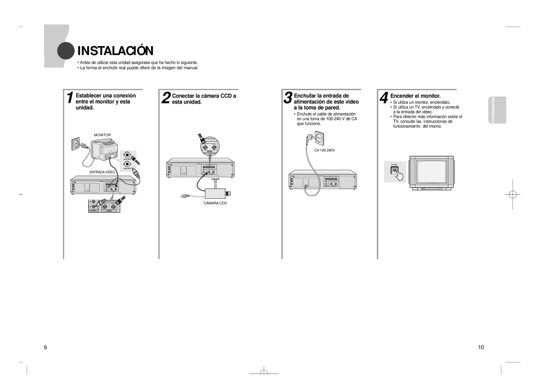 Samsung SVR-960JP, SVR-24JP Instalación, Alimentació n de este video, Unidad La toma de pared, Esta unidad 