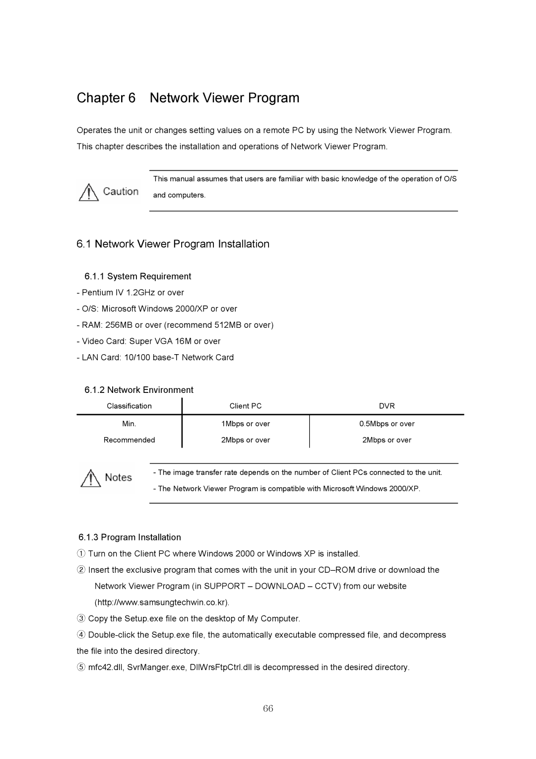 Samsung SVR-440 manual 1NetworkViewerProgramInstallation 