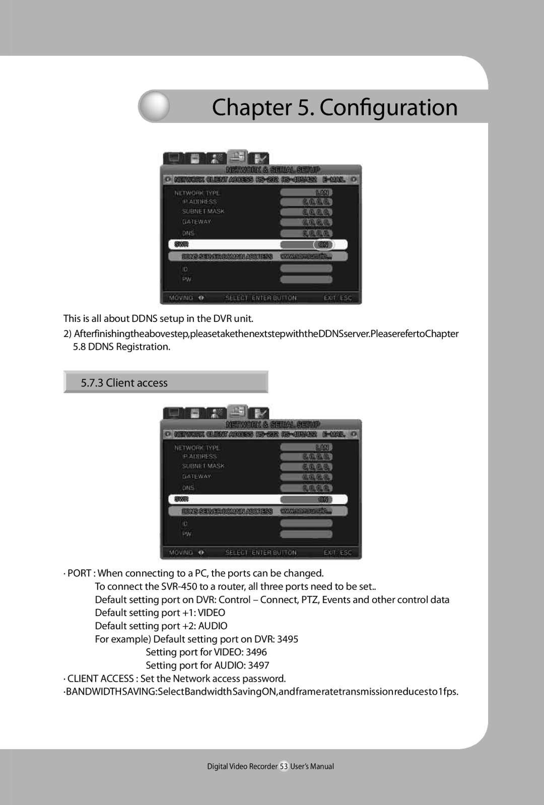 Samsung 450, SVR-940 user manual Client access 