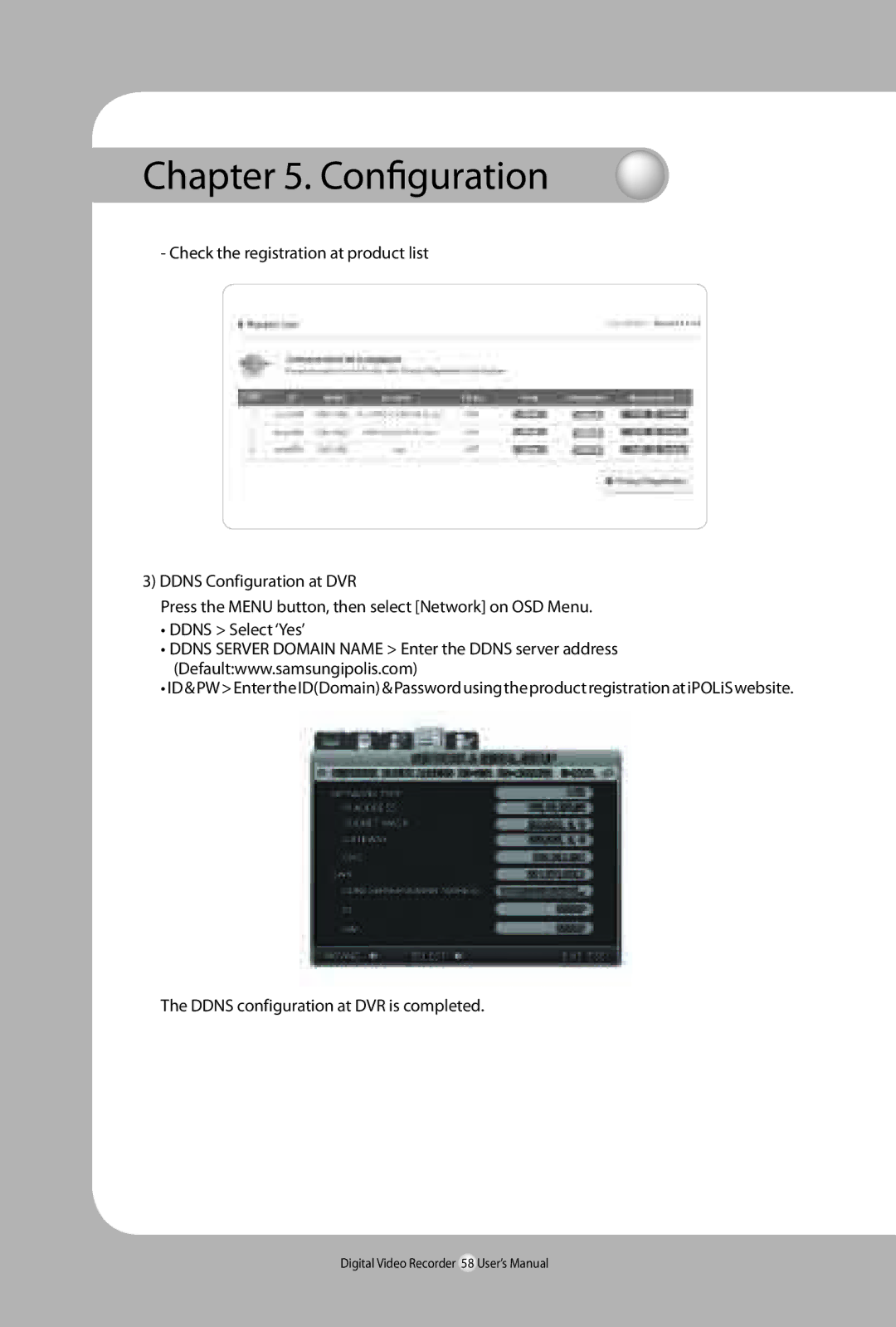 Samsung SVR-940, 450 user manual Digital Video Recorder 58 User’s Manual 