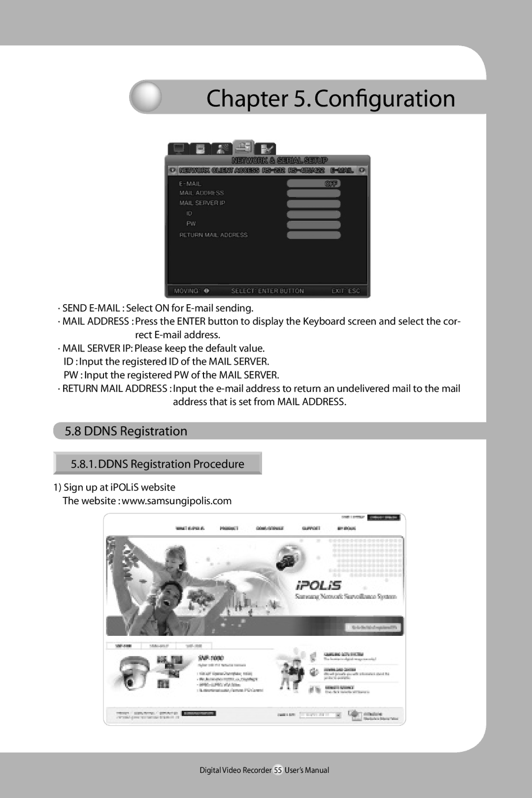 Samsung SVR-940/450 user manual Ddns Registration Procedure, Sign up at iPOLiS website 