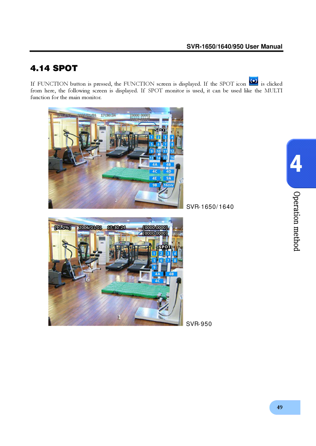 Samsung SVR-1640 user manual Spot, SVR-1650/1640 SVR-950 