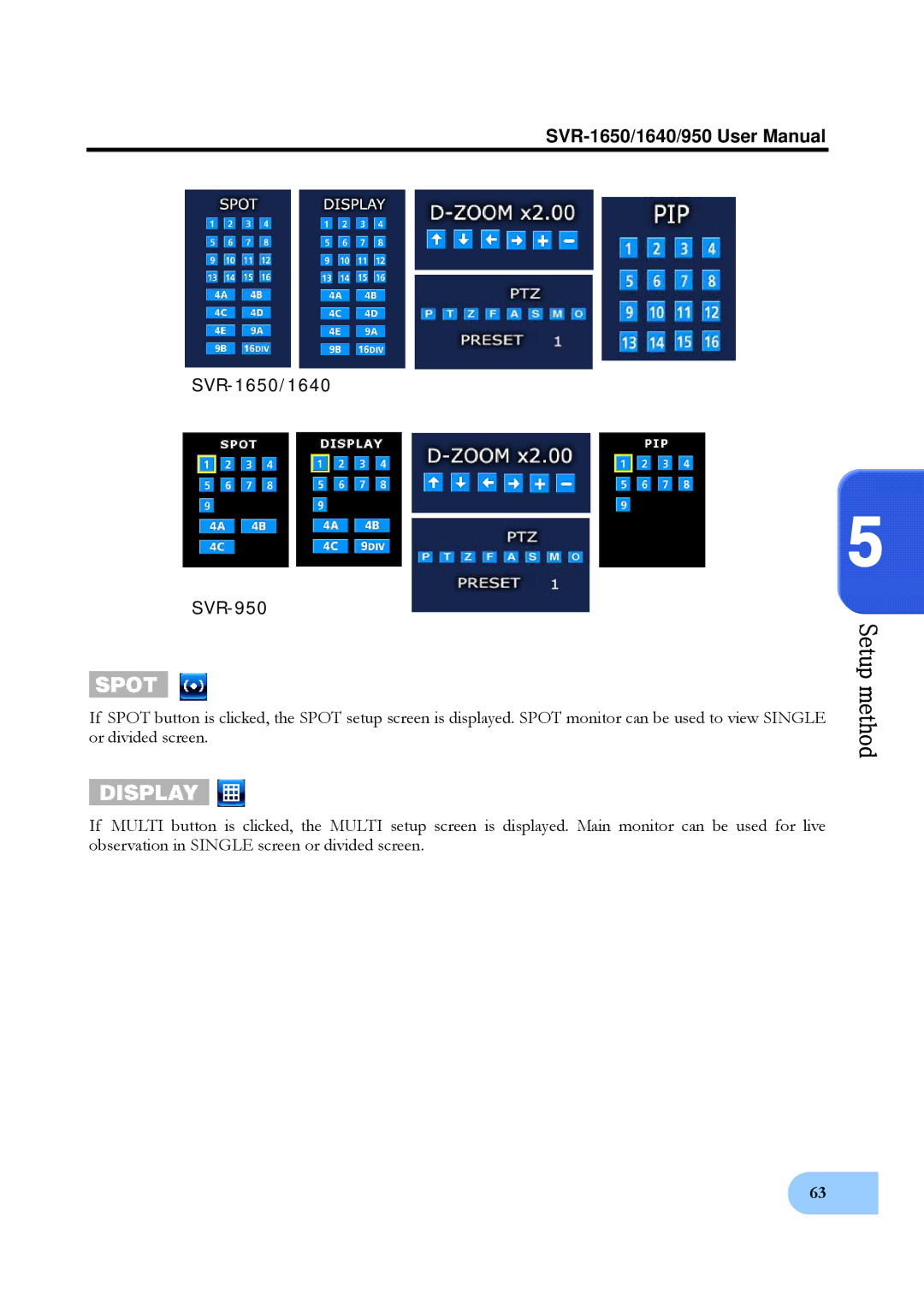 Samsung SVR-1640, SVR-950 user manual Spot 