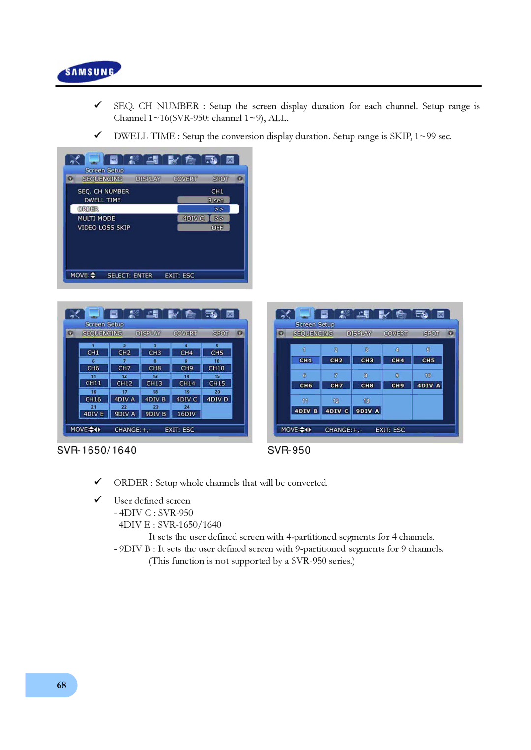 Samsung SVR-1640 user manual SVR-1650/1640SVR-950 