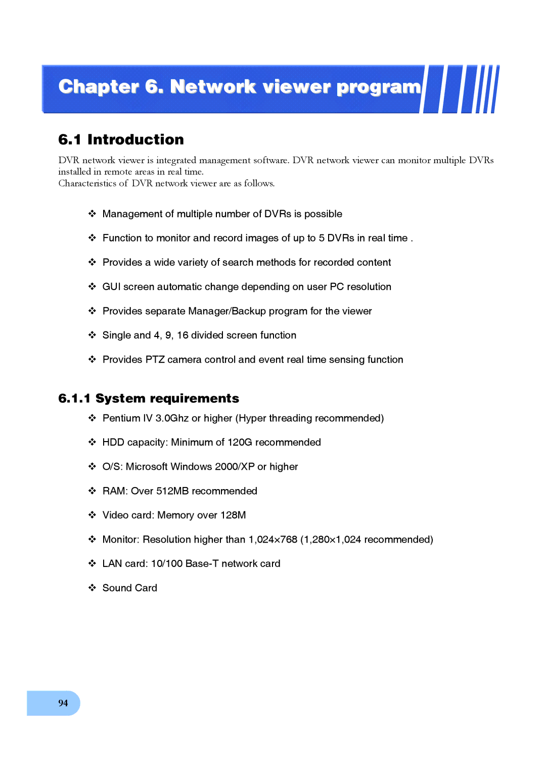 Samsung SVR-950, SVR-1640 user manual Introduction, System requirements 