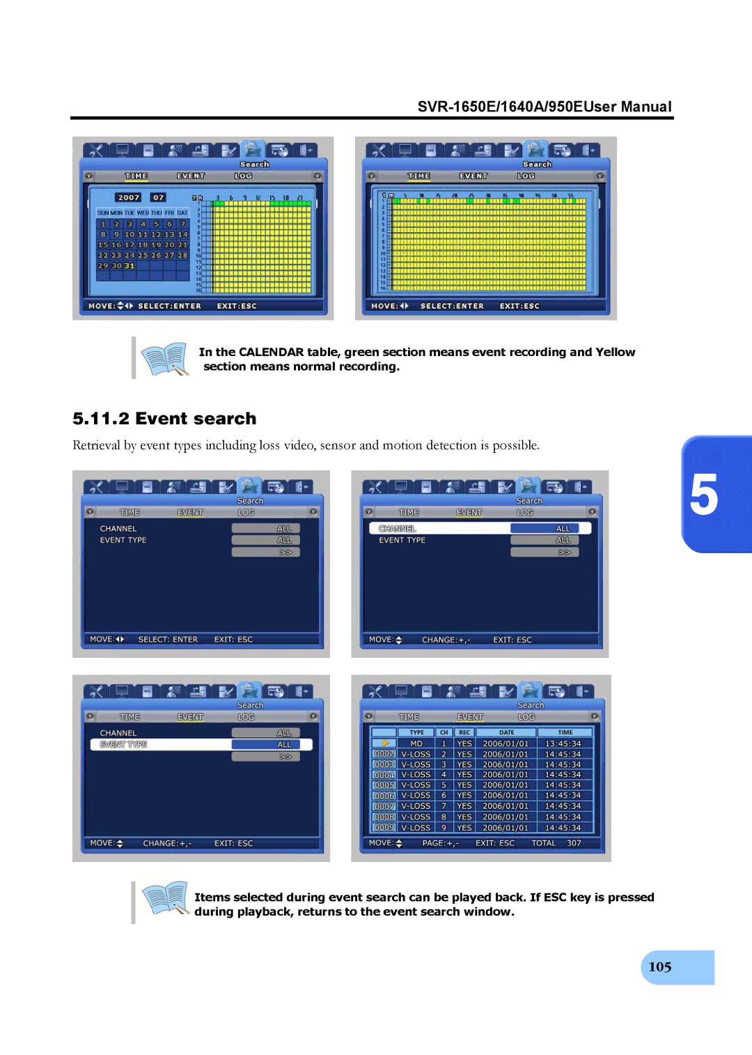 Samsung SVR-1640A, SVR-950E, SVR-1650E user manual 105 