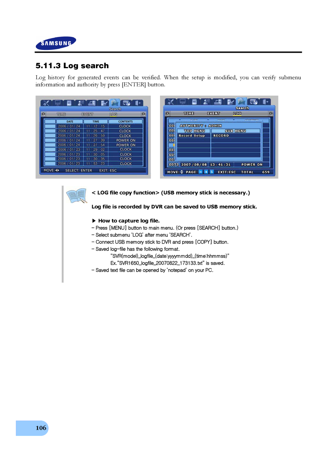 Samsung SVR-950E, SVR-1650E, SVR-1640A user manual 106 