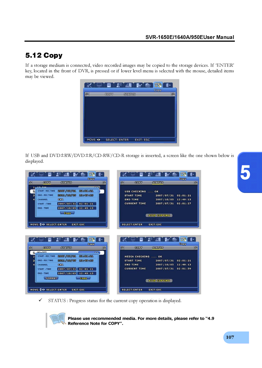 Samsung SVR-1650E, SVR-950E, SVR-1640A user manual 107 