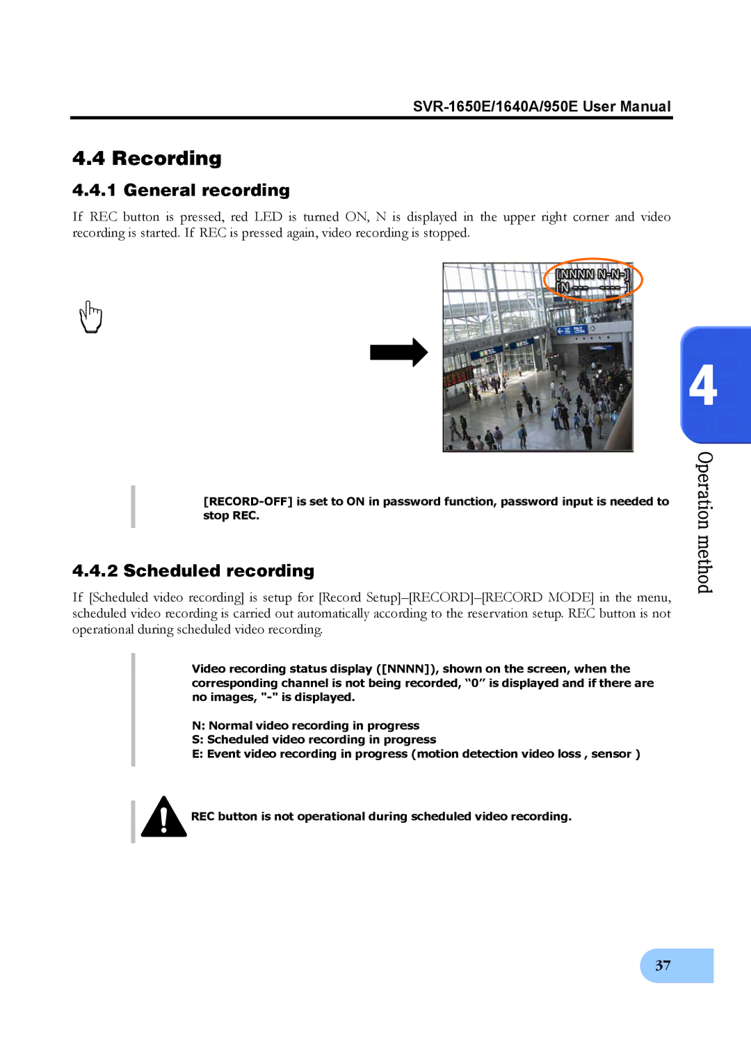 Samsung SVR-950E, SVR-1650E, SVR-1640A user manual Recording, General recording, Scheduled recording 