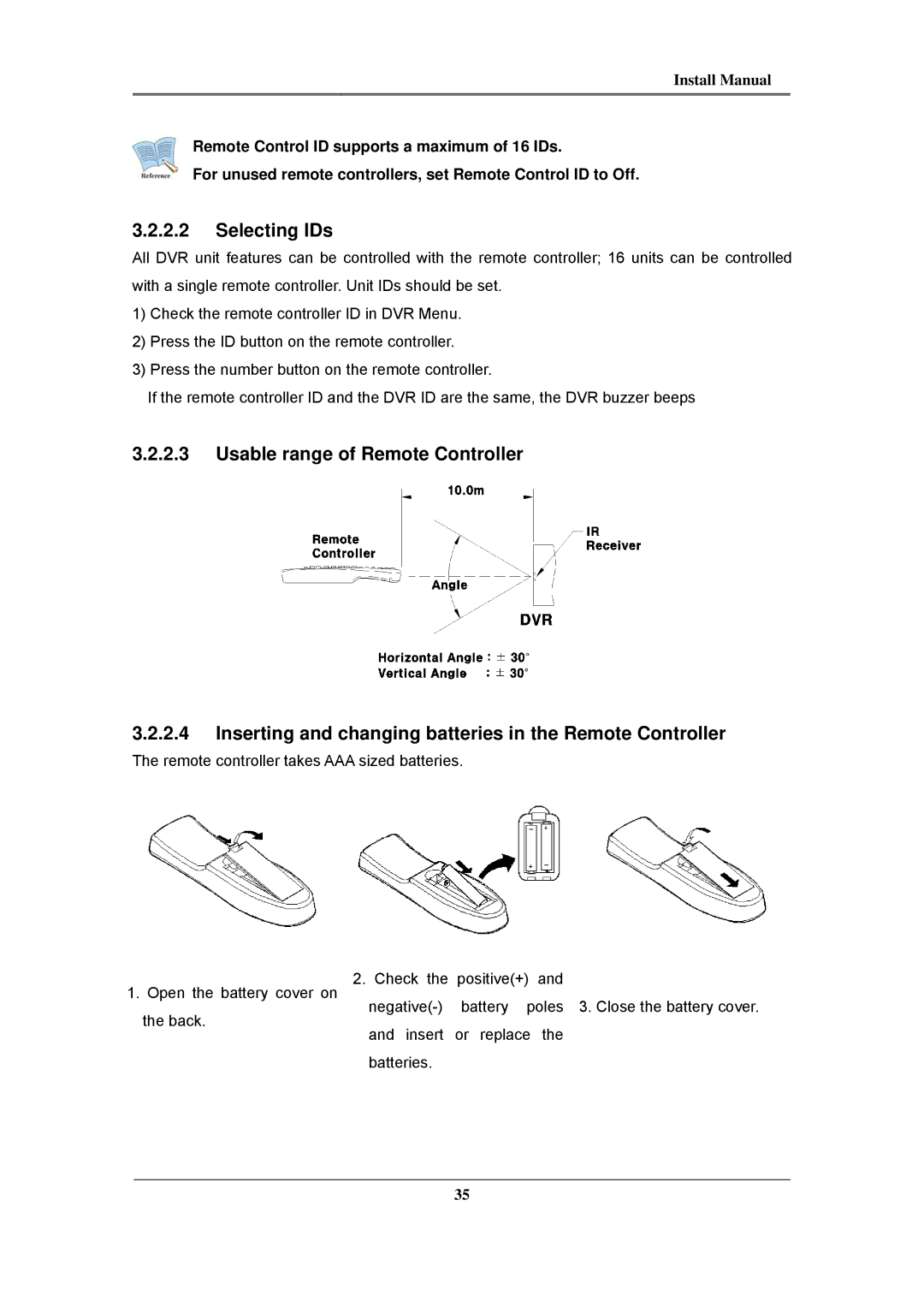 Samsung SVR-945, SVR-960C, SVR-480, SVR-3200, SVR-1680C, SVR-1660C, SVR-1645 install manual Selecting IDs 