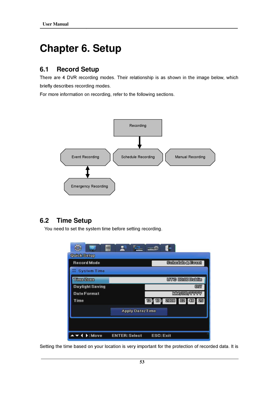 Samsung SVR-1660C, SVR-960C, SVR-945, SVR-480, SVR-3200, SVR-1680C, SVR-1645 user manual Record Setup, Time Setup 