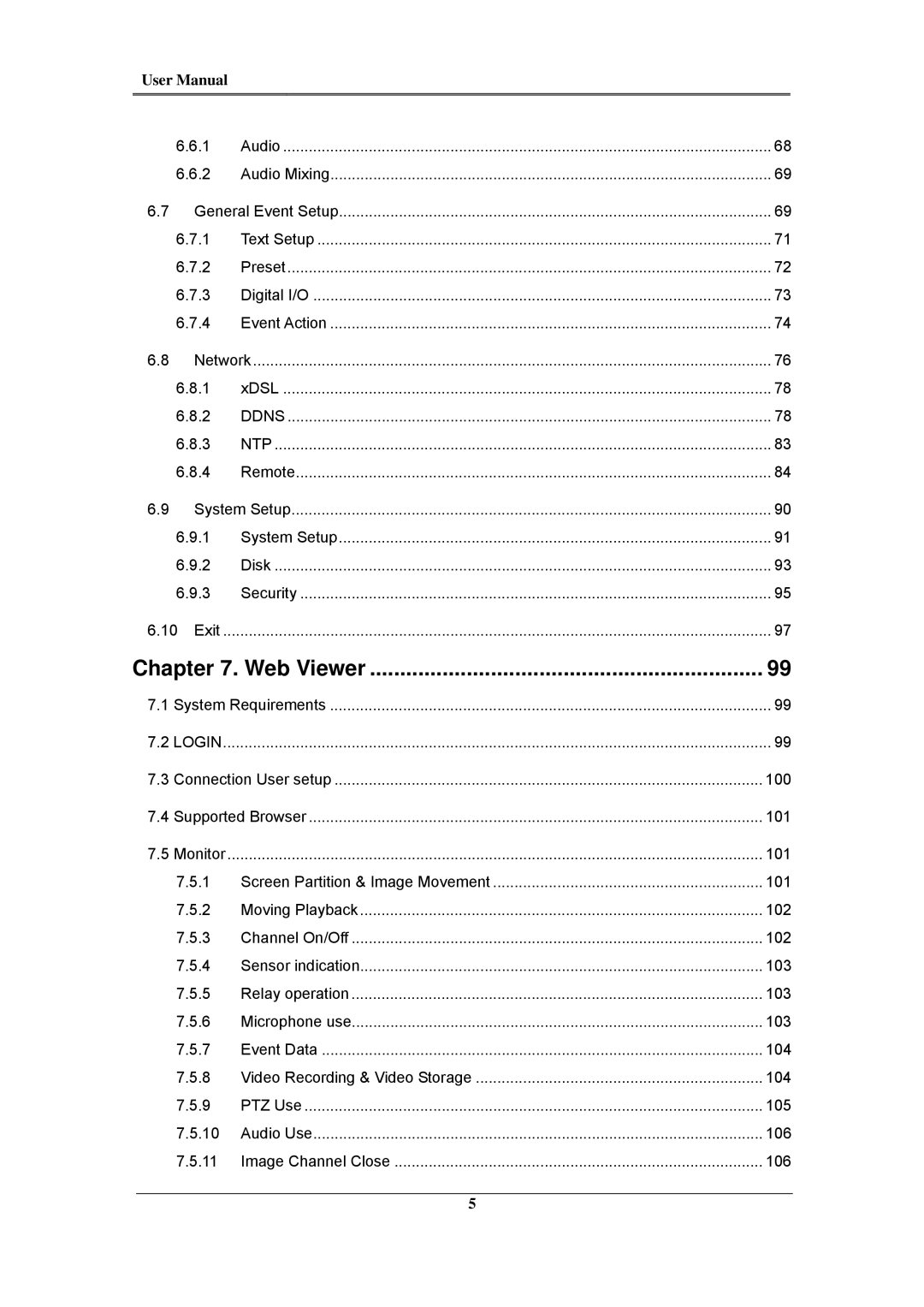 Samsung SVR-1645, SVR-960C, SVR-945, SVR-480, SVR-3200, SVR-1680C, SVR-1660C user manual Web Viewer 