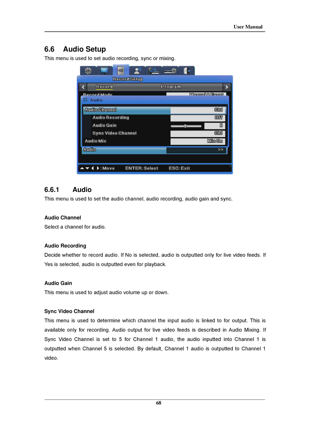 Samsung SVR-1645, SVR-960C, SVR-945, SVR-480, SVR-3200, SVR-1680C, SVR-1660C user manual Audio Setup 