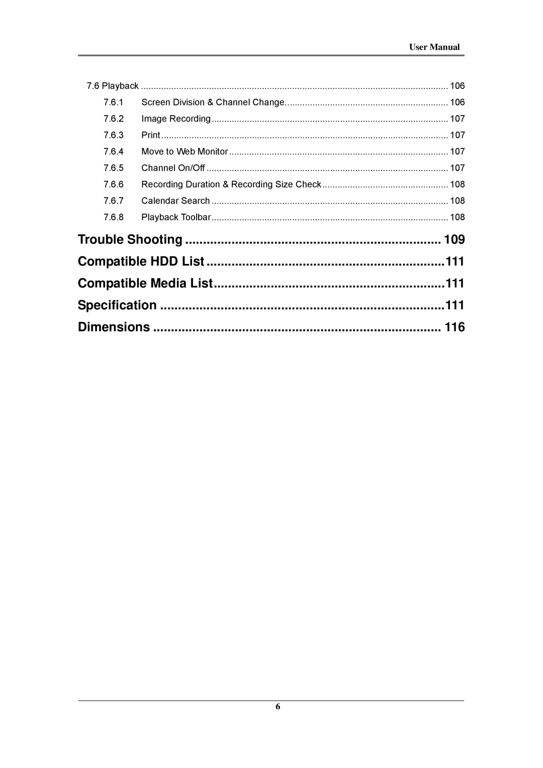 Samsung SVR-960C, SVR-945, SVR-480, SVR-3200, SVR-1680C, SVR-1660C, SVR-1645 user manual 109, 111, 116 