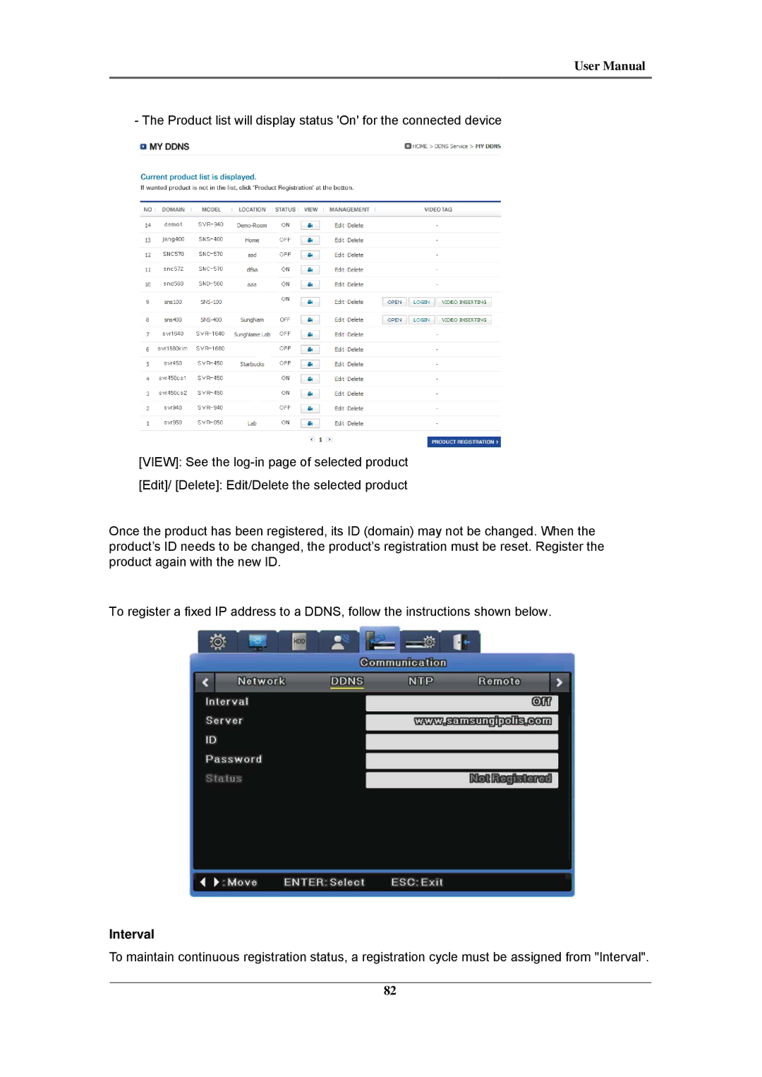 Samsung SVR-1645, SVR-960C, SVR-945, SVR-480, SVR-3200, SVR-1680C, SVR-1660C user manual Interval 