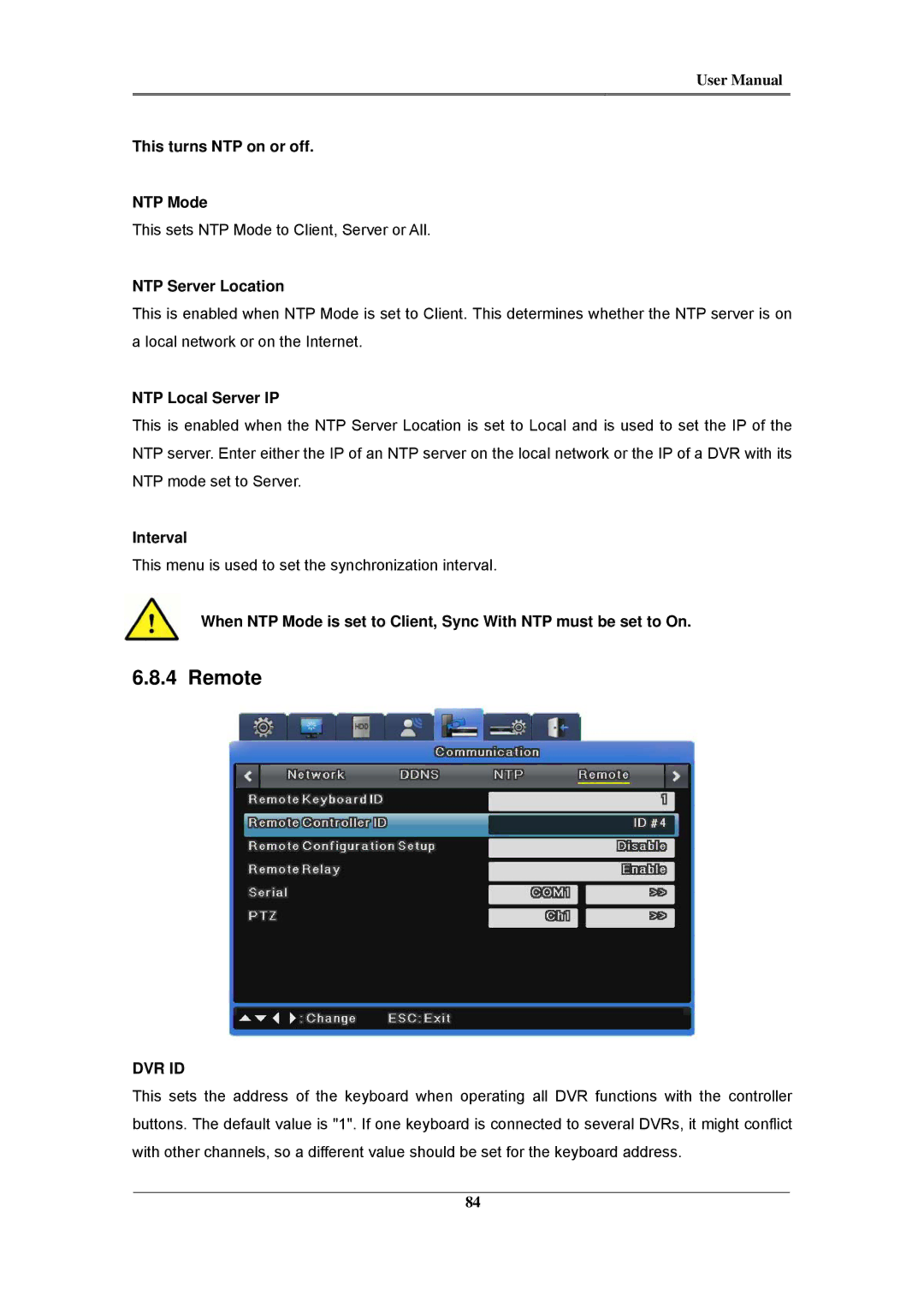 Samsung SVR-945, SVR-960C, SVR-480 Remote, This turns NTP on or off NTP Mode, NTP Server Location, NTP Local Server IP 