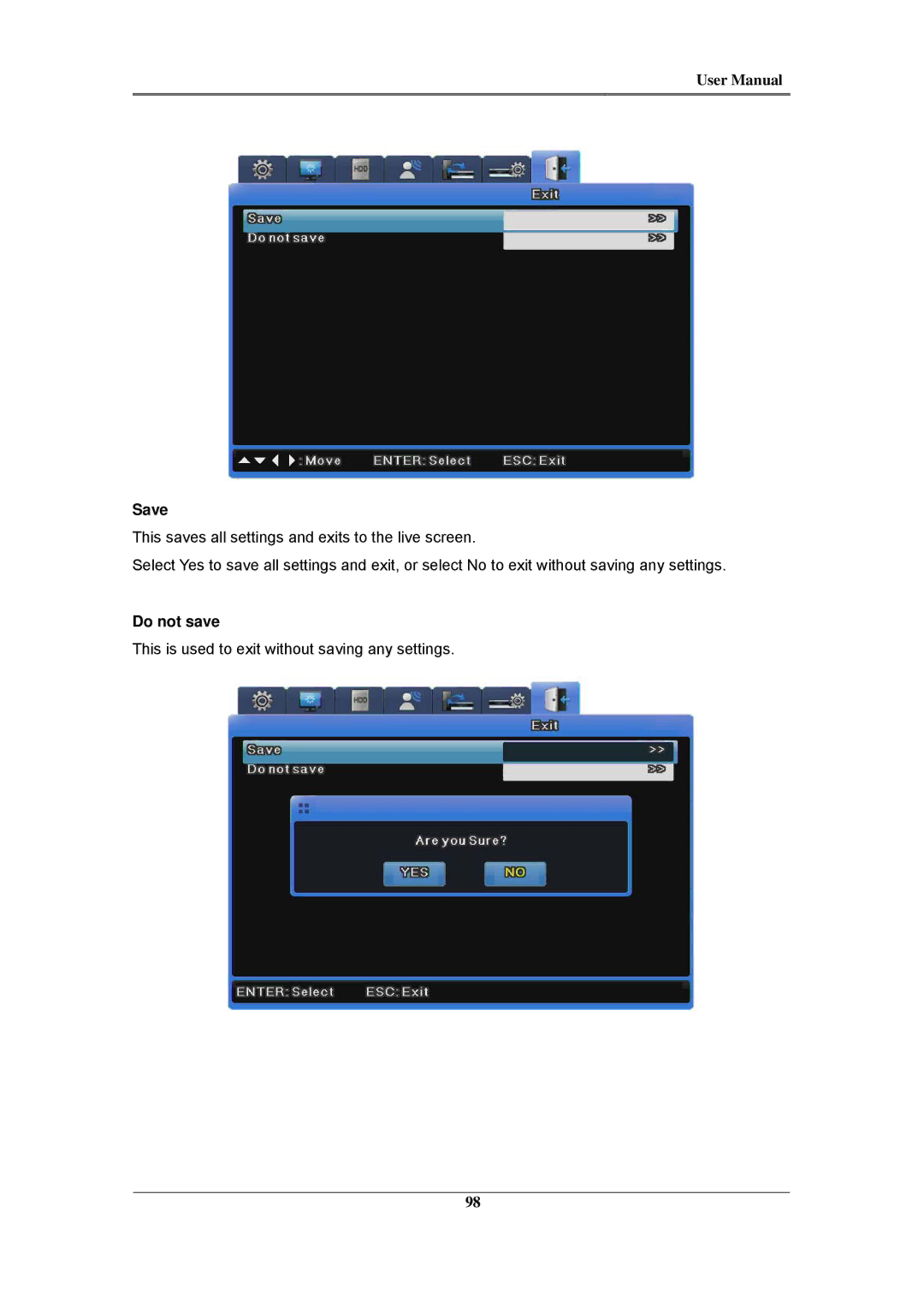 Samsung SVR-945, SVR-960C, SVR-480, SVR-3200, SVR-1680C, SVR-1660C, SVR-1645 user manual Save, Do not save 