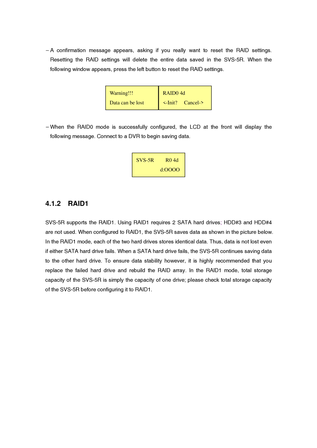 Samsung SVS-5R manual RAID1 