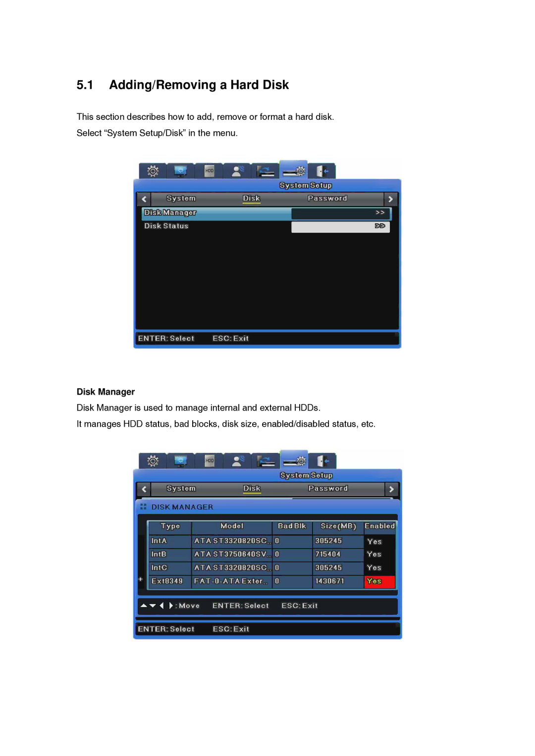 Samsung SVS-5R manual Adding/Removing a Hard Disk, Disk Manager 