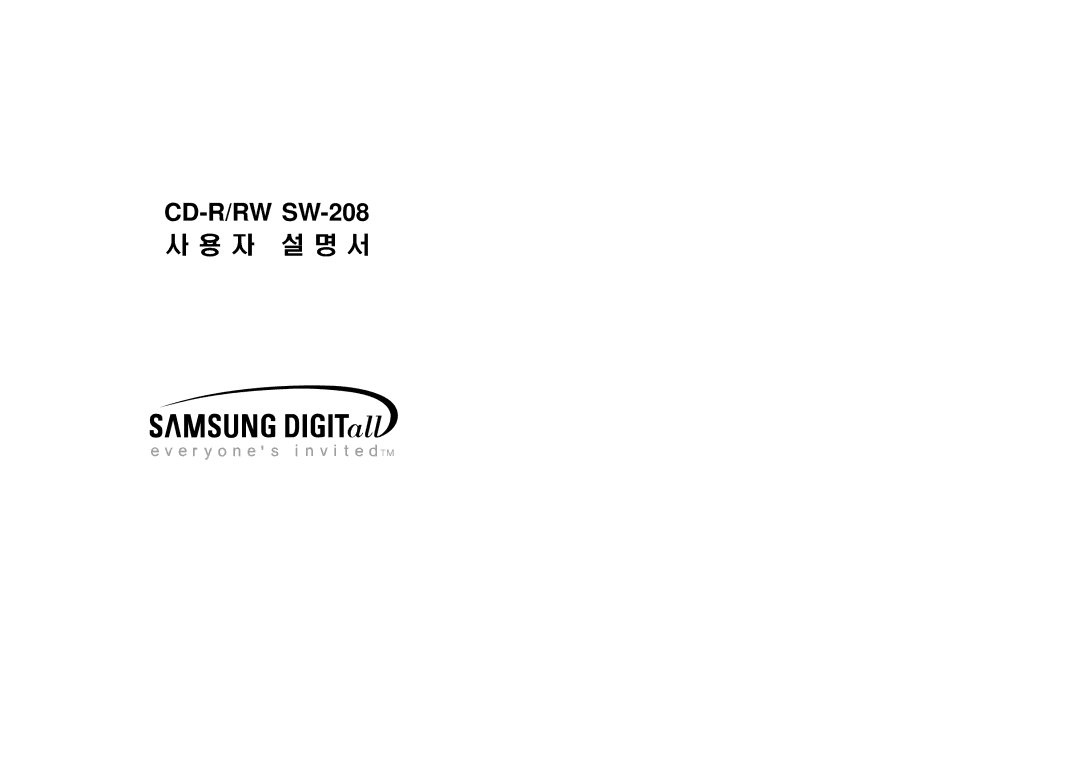 Samsung manual CD-R/RW SW-208 