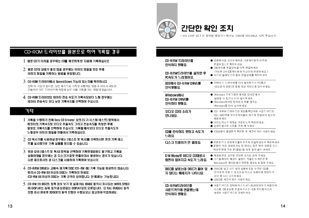 Samsung SW-208 manual 1 2 3 4 1 2 
