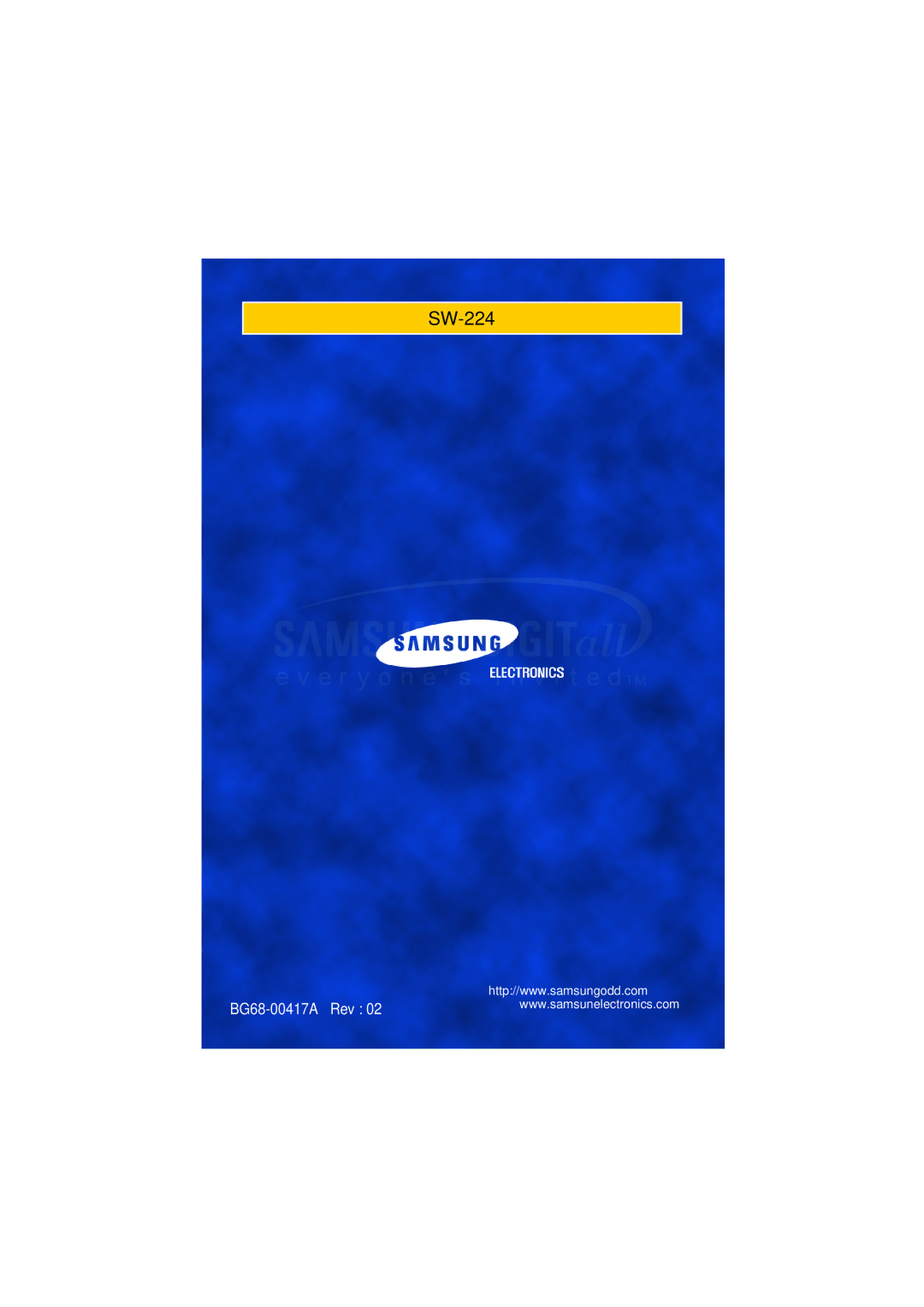 Samsung SW-224 manual 