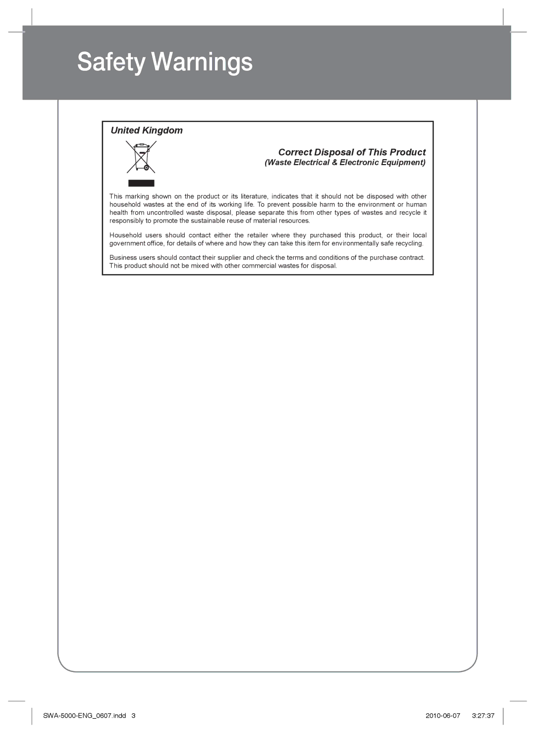 Samsung SWA-5000/XEE, SWA-5000/XEN, SWA-5000/EDC, SWA-5000/XEF manual AH68-01877B 