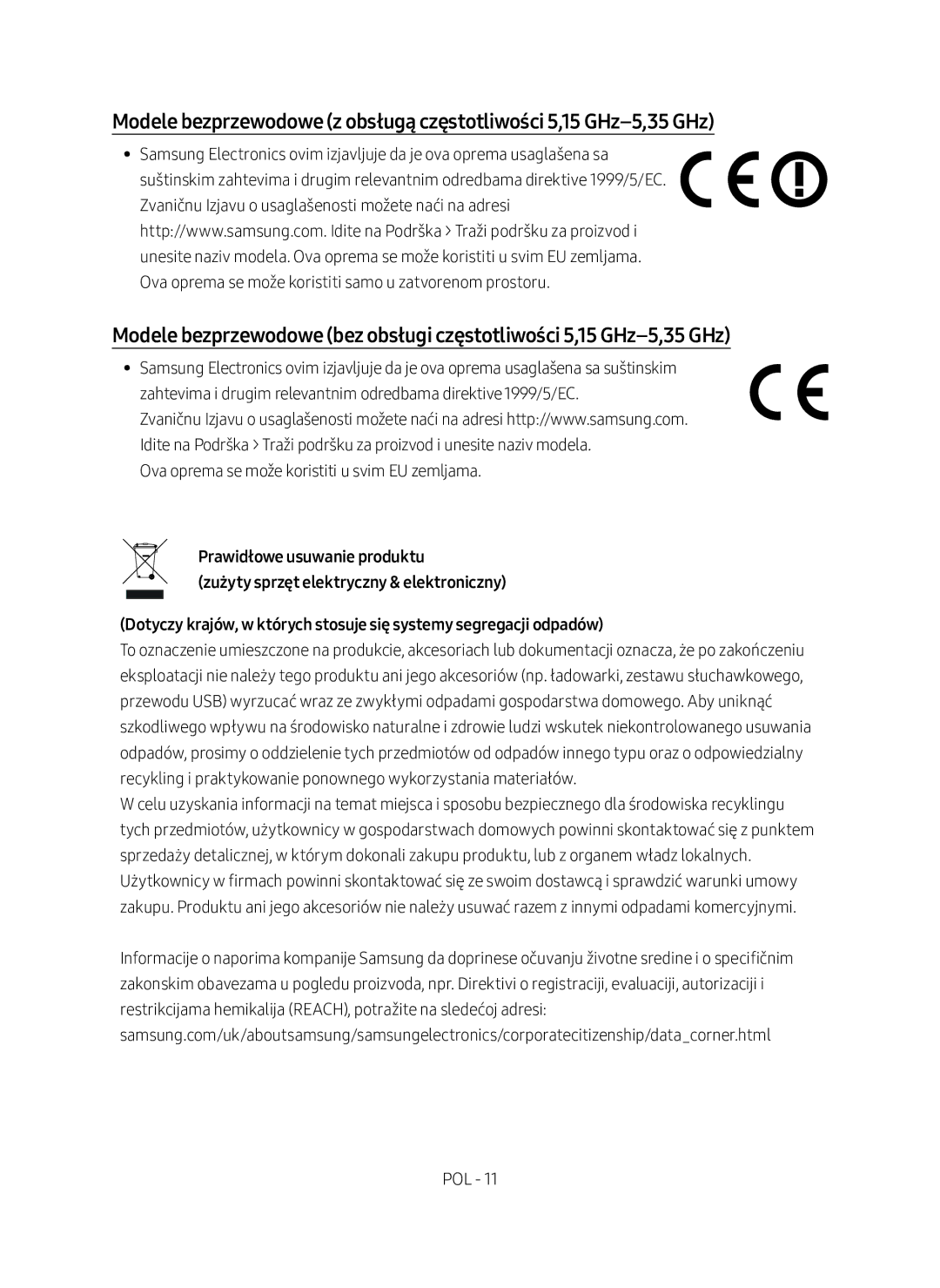 Samsung SWA-8500S/EN manual Pol 