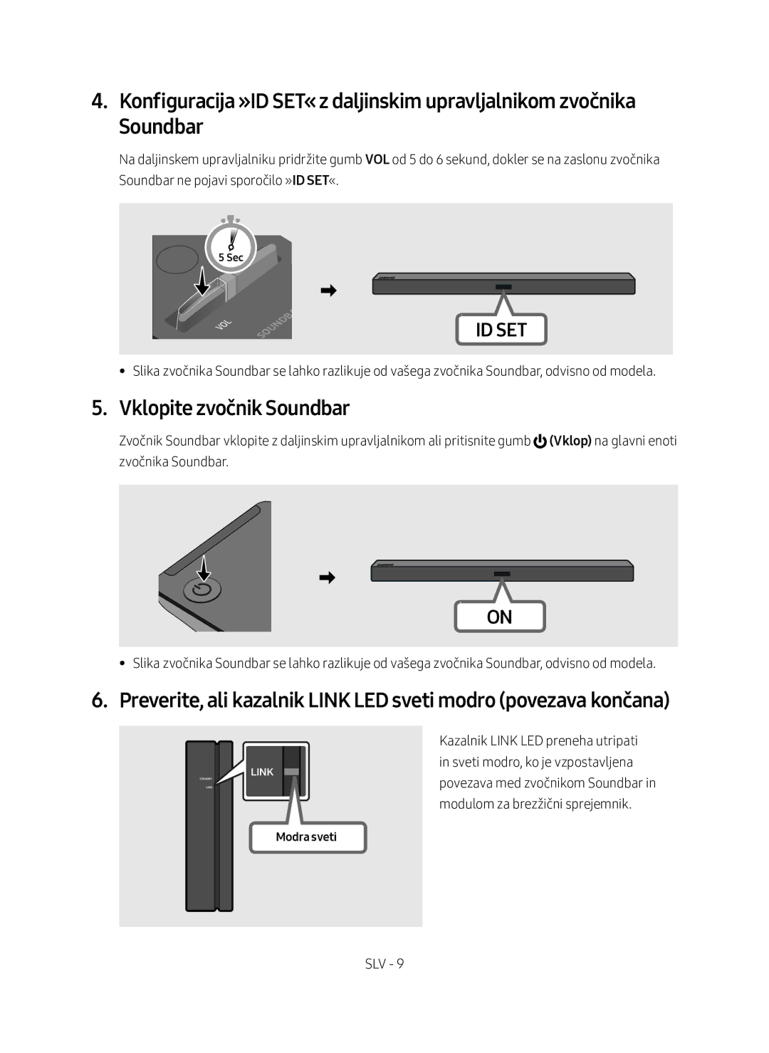 Samsung SWA-8500S/EN manual Vklopite zvočnik Soundbar, Modra sveti 