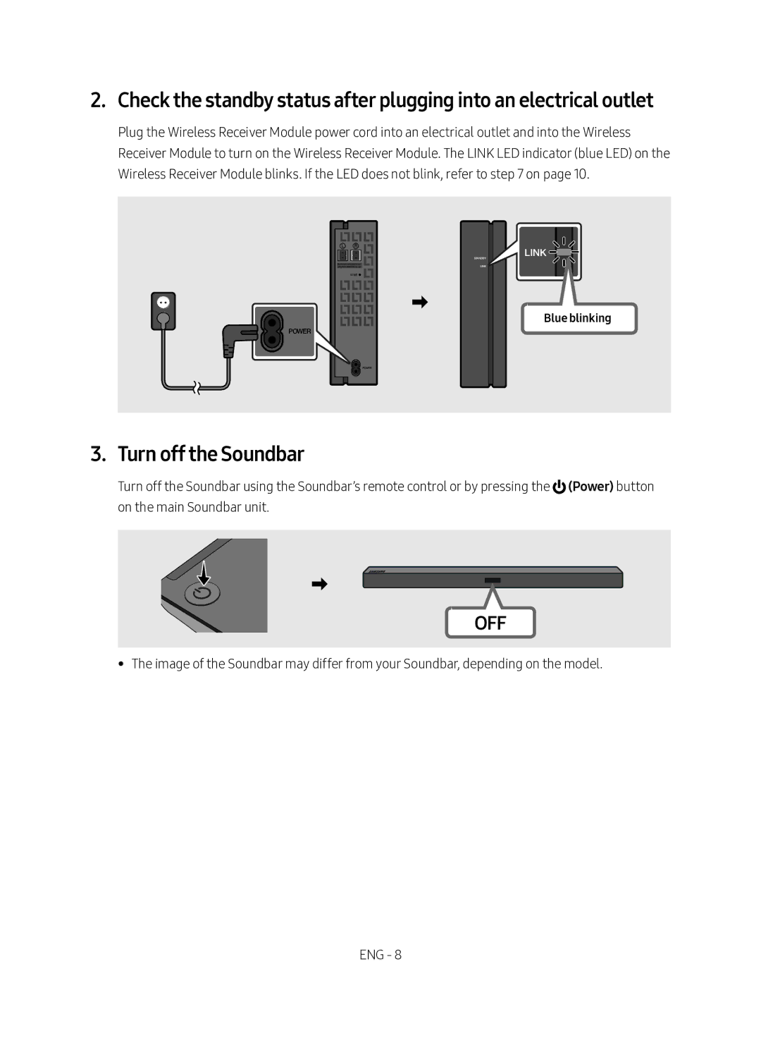 Samsung SWA-8500S/EN manual Turn off the Soundbar 