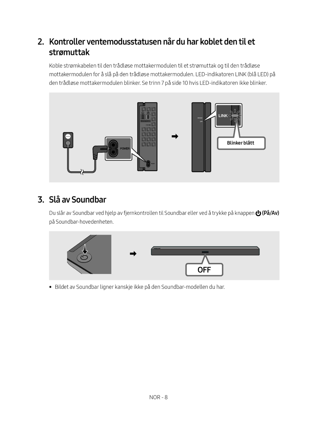 Samsung SWA-8500S/XE manual Slå av Soundbar 