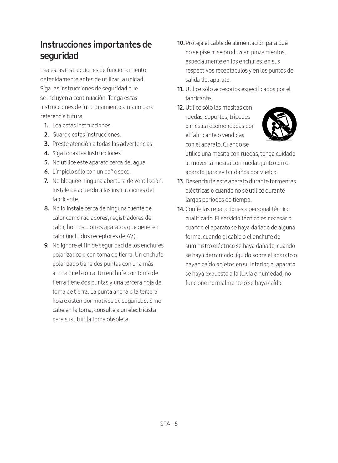 Samsung SWA-8500S/ZF manual Instrucciones importantes de seguridad 