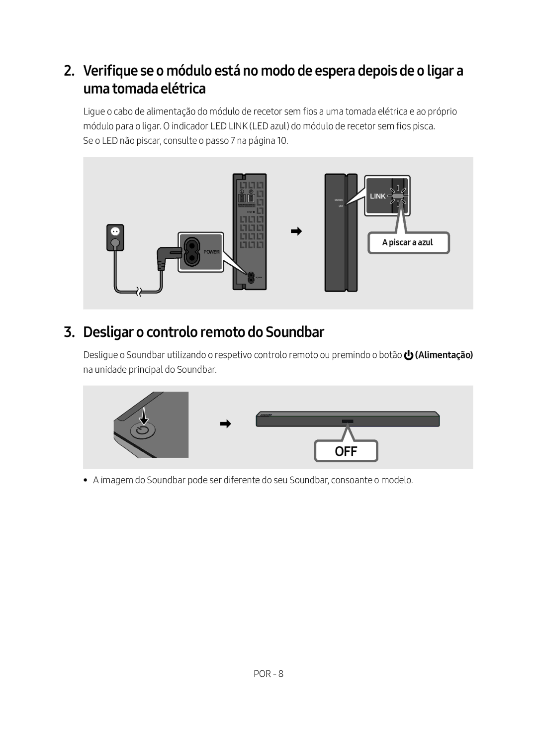 Samsung SWA-8500S/ZF manual Desligar o controlo remoto do Soundbar 