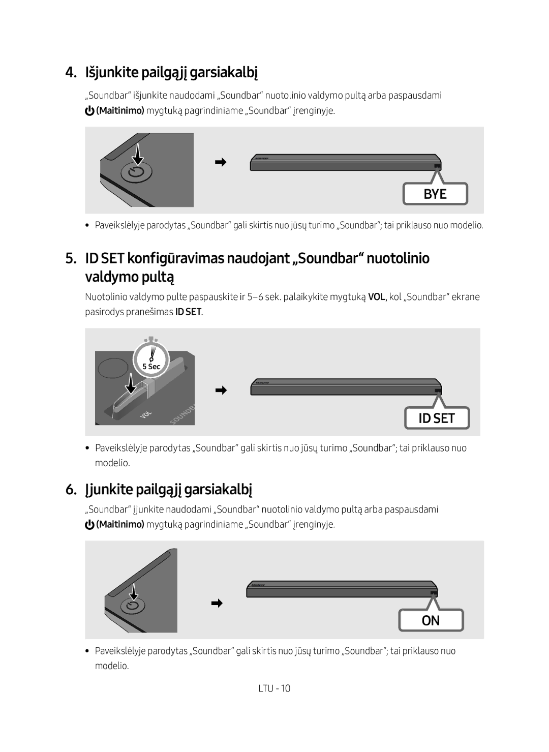 Samsung SWA-9000S/EN manual Išjunkite pailgąjį garsiakalbį, Įjunkite pailgąjį garsiakalbį 