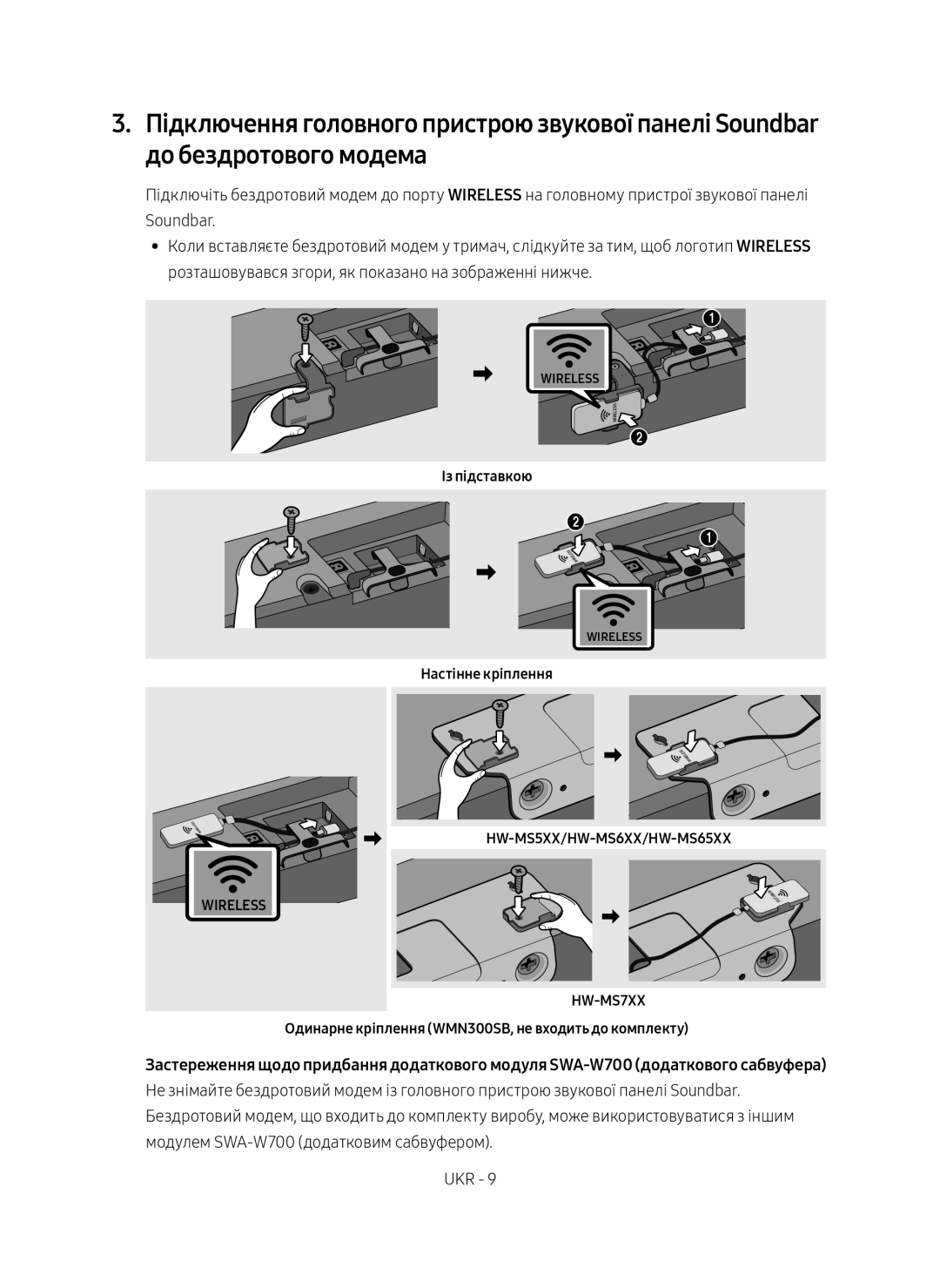 Samsung SWA-9000S/RU manual Із підставкою 