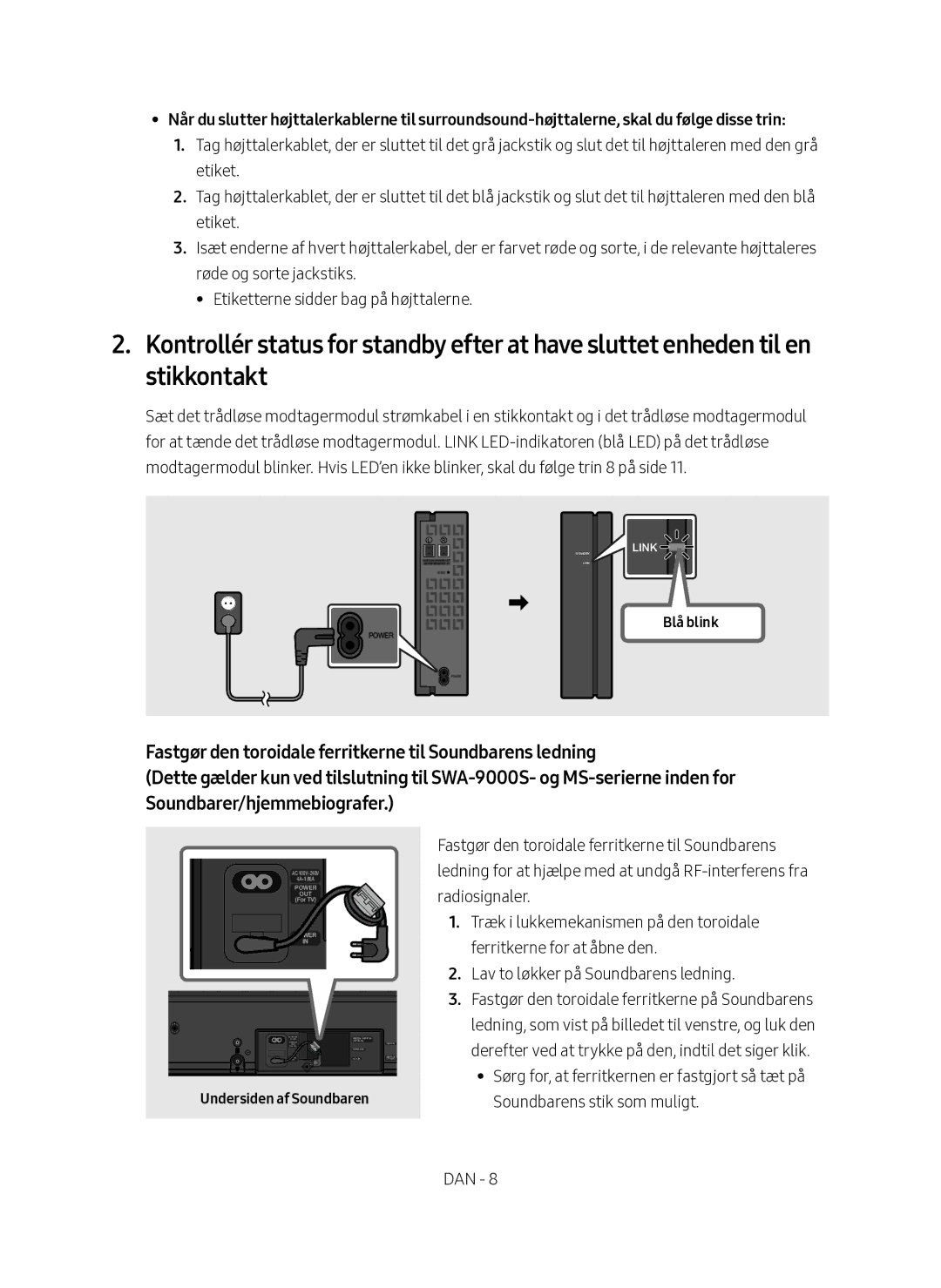 Samsung SWA-9000S/XE manual Blå blink 