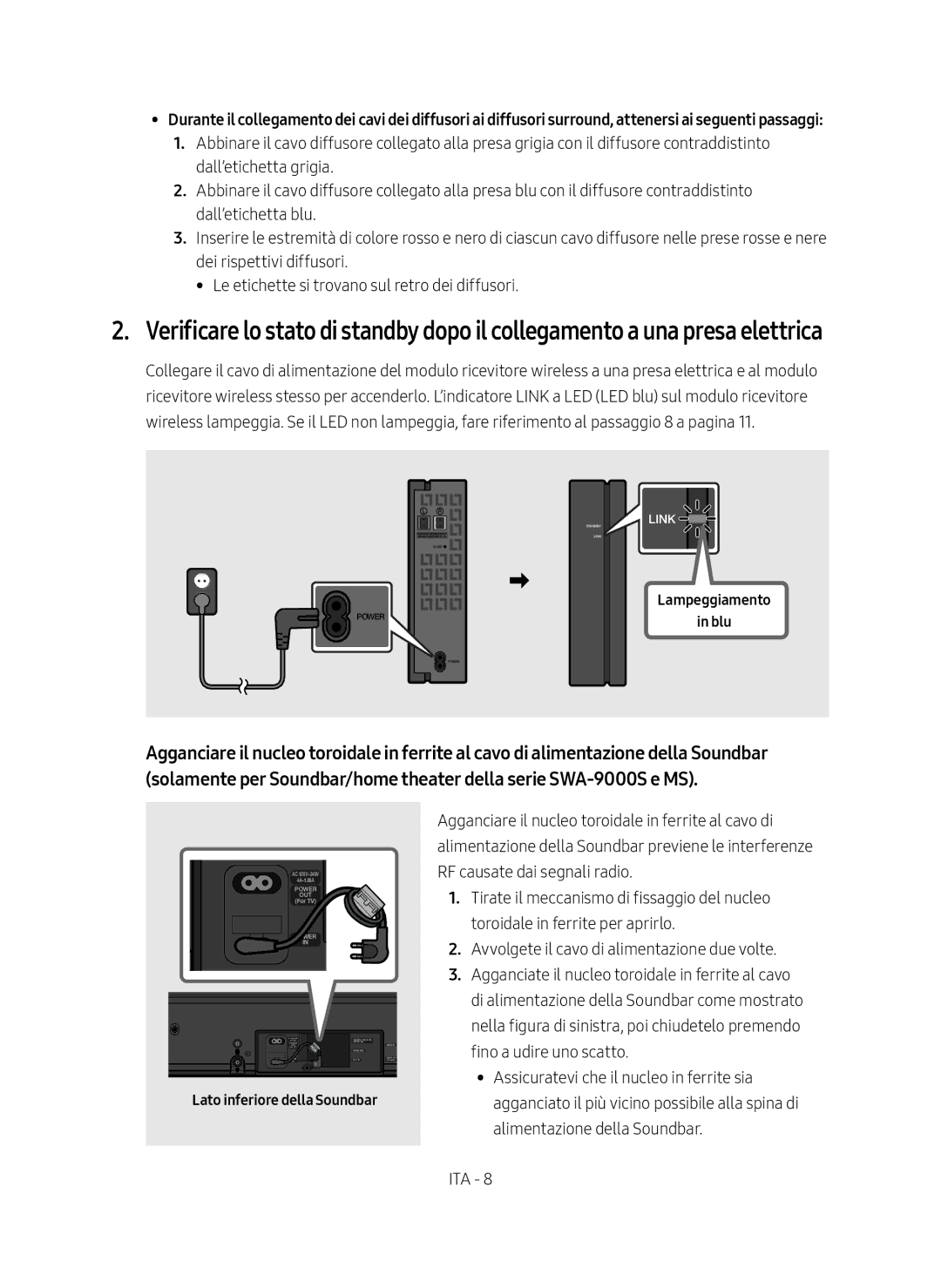 Samsung SWA-9000S/ZF manual Lampeggiamento Blu 