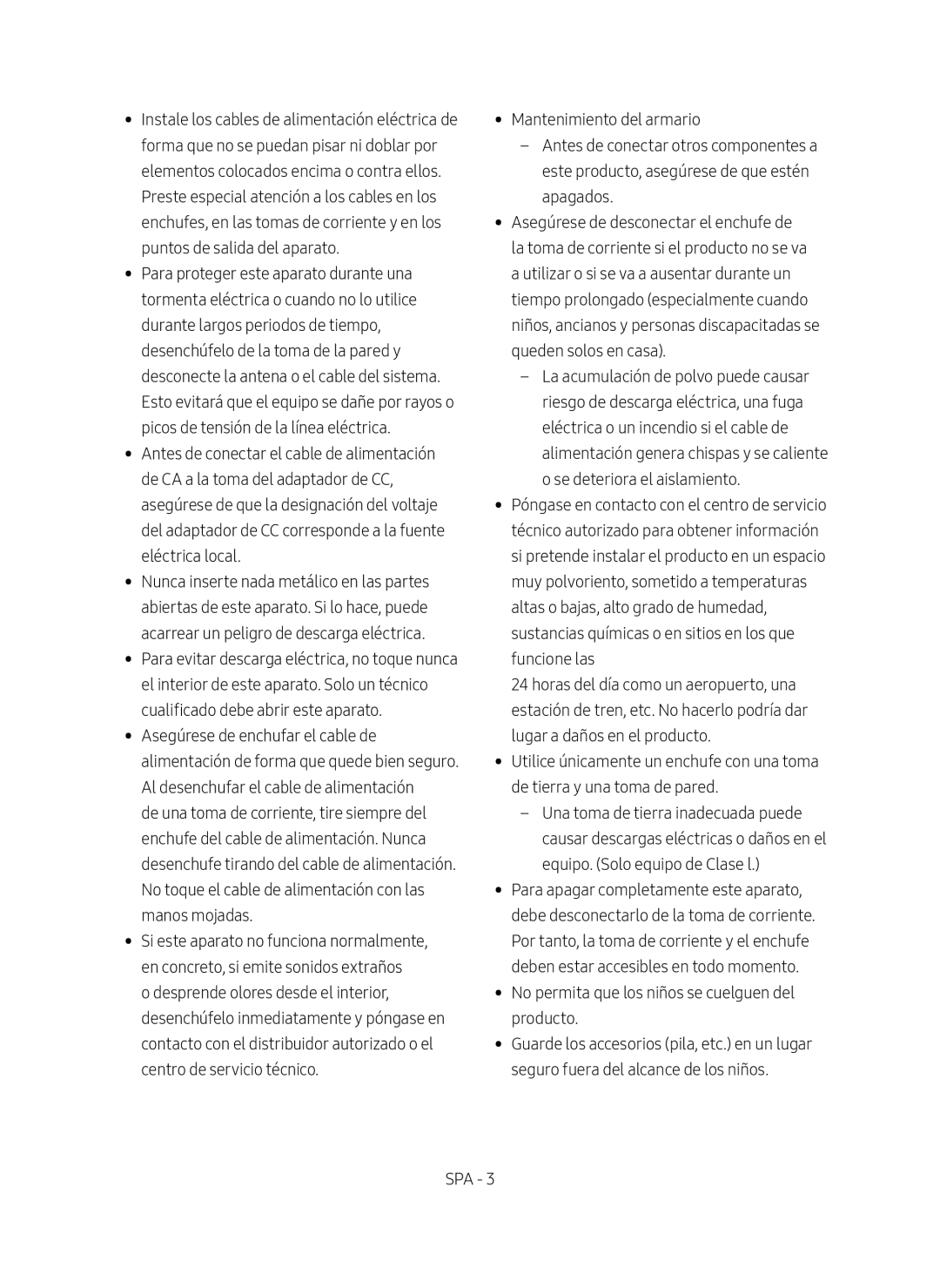 Samsung SWA-9000S/ZF manual No permita que los niños se cuelguen del producto 