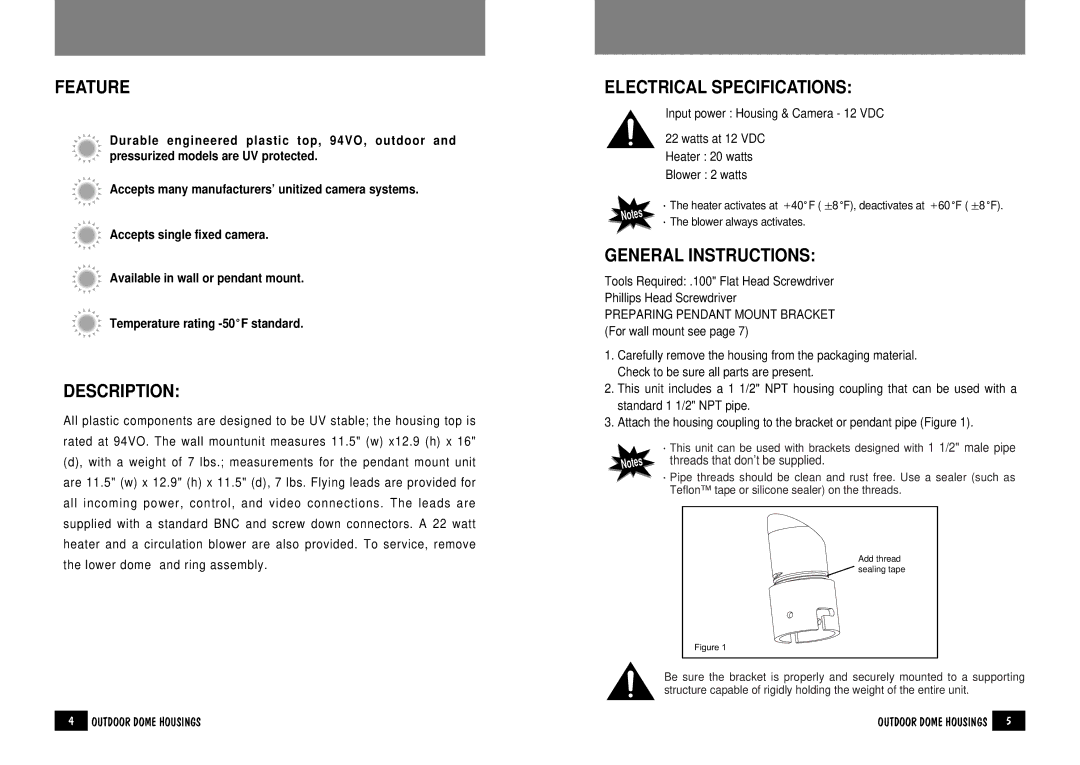 Samsung SWH-20W/P, SPH-20W/P instruction manual Feature, Description, Electrical Specifications, General Instructions 