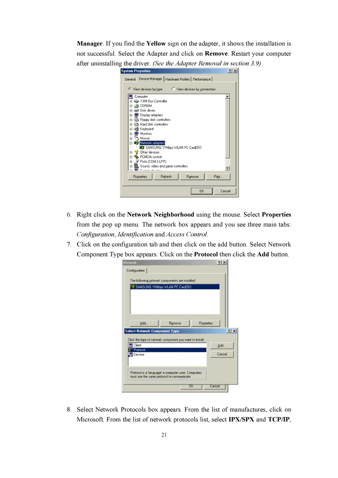 Samsung SWL-2100N user manual 