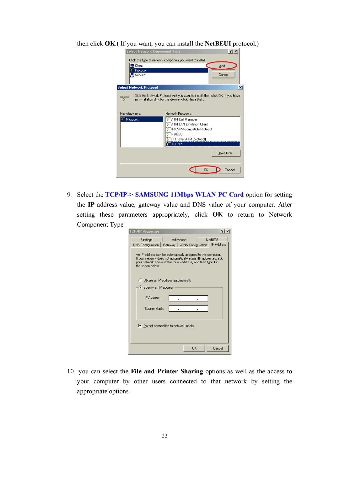 Samsung SWL-2100N user manual 