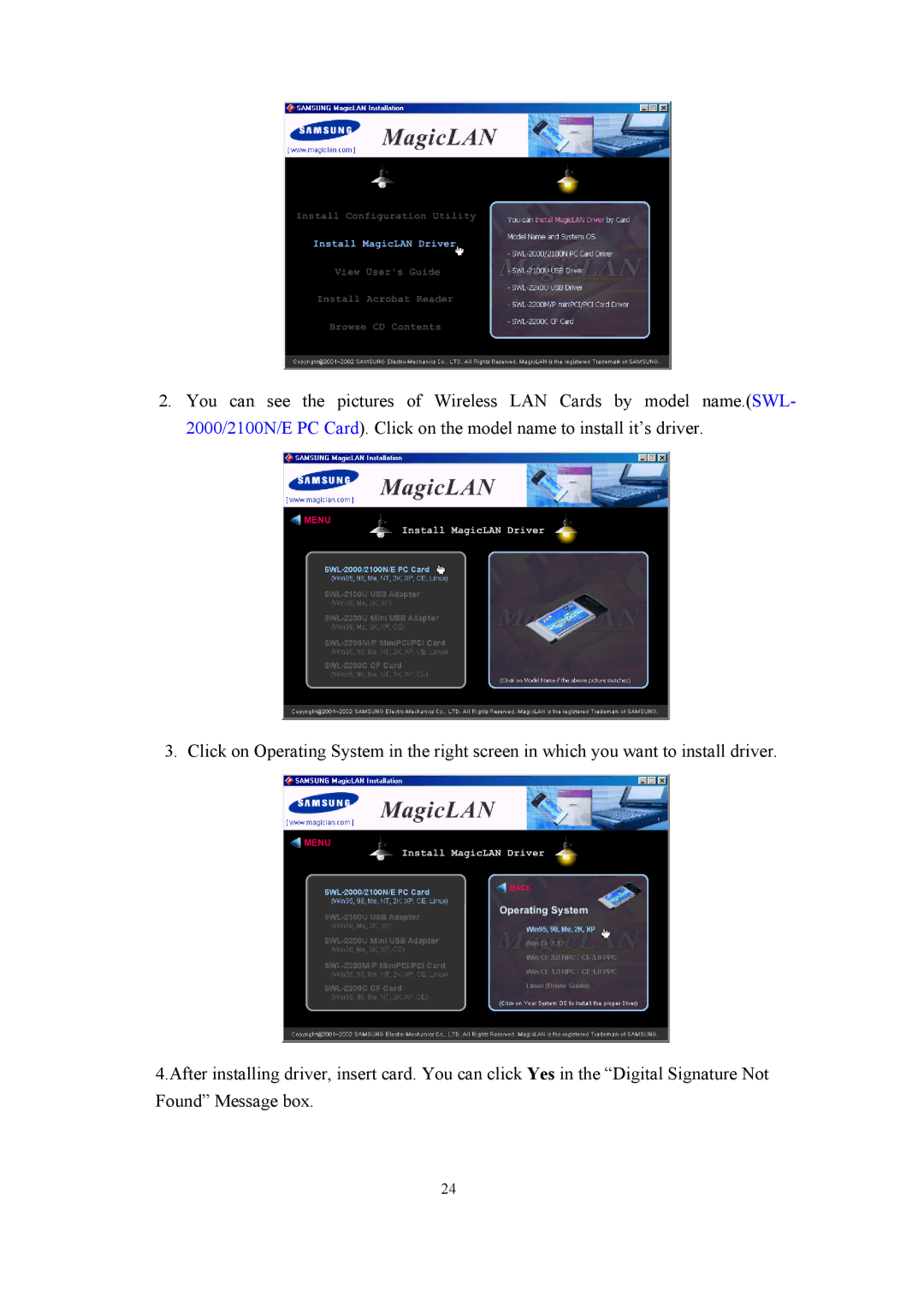 Samsung SWL-2100N user manual 