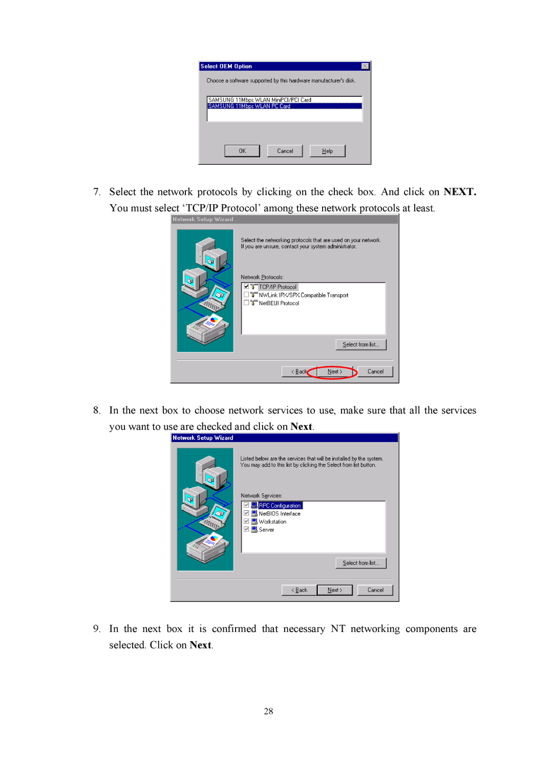 Samsung SWL-2100N user manual 