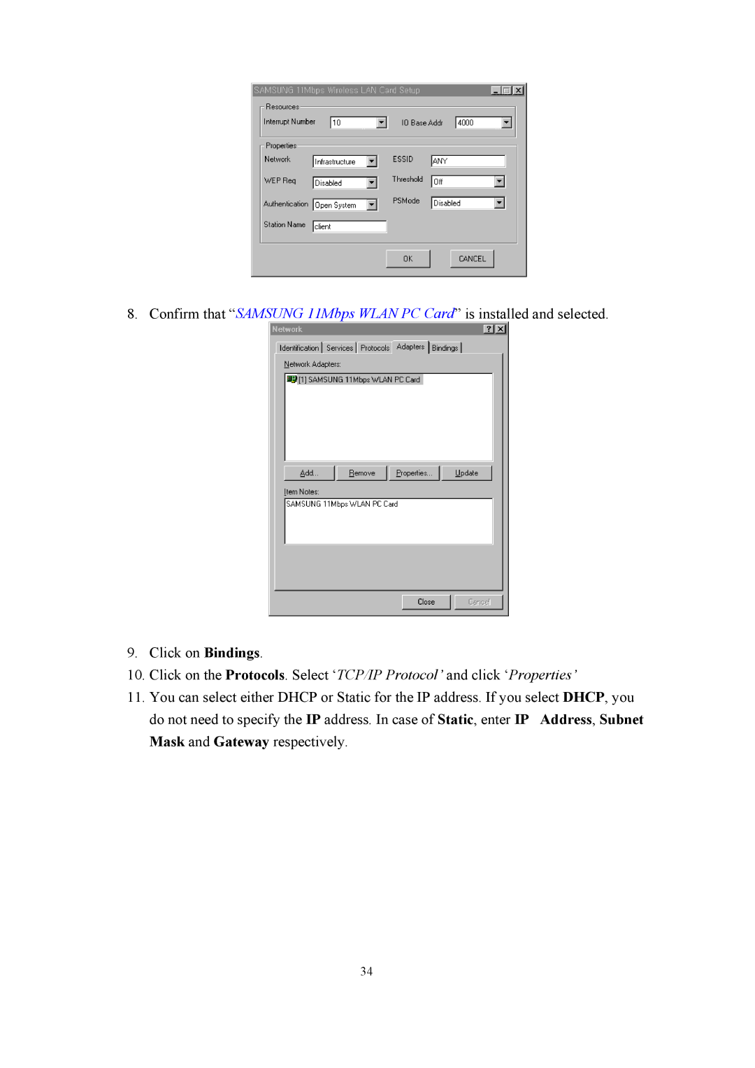 Samsung SWL-2100N user manual 