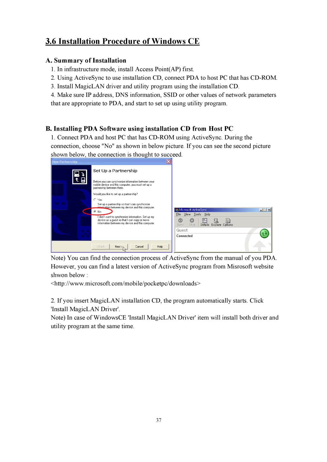 Samsung SWL-2200U user manual Installation Procedure of Windows CE, Summary of Installation 