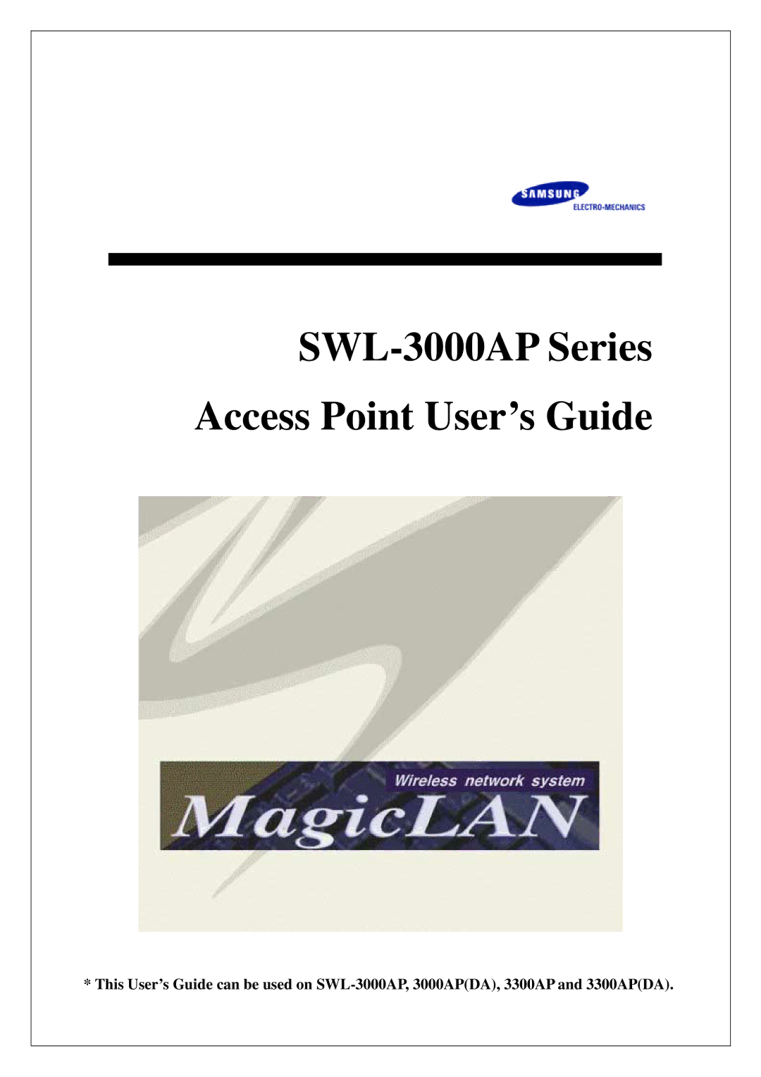 Samsung manual SWL-3000AP Series Access Point User’s Guide 