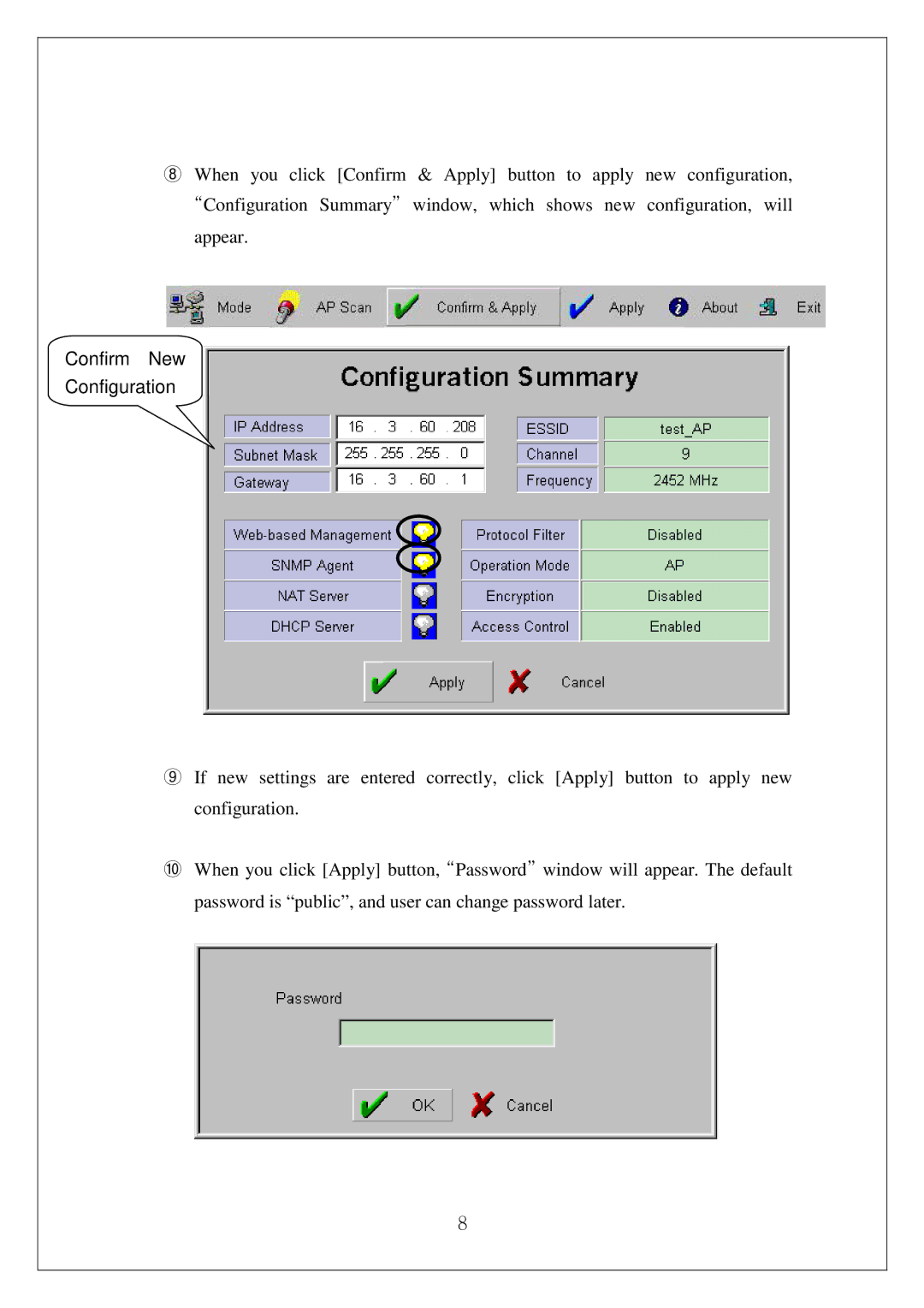 Samsung SWL-3000AP manual Confirm New Configuration 