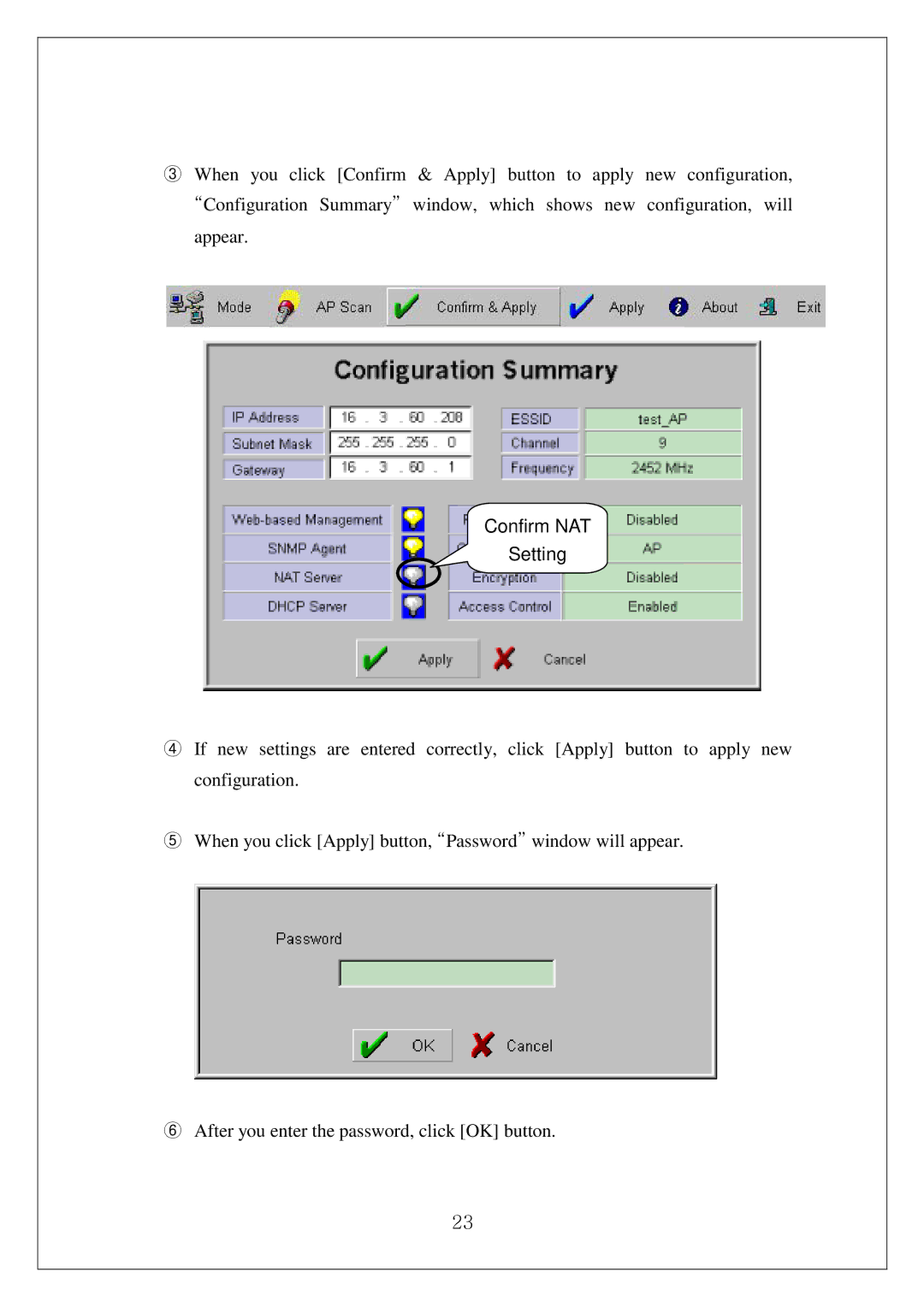 Samsung SWL-3000AP manual Confirm NAT Setting 