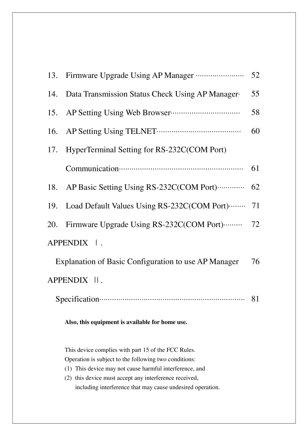 Samsung SWL-3000AP manual Appendix Ⅰ 