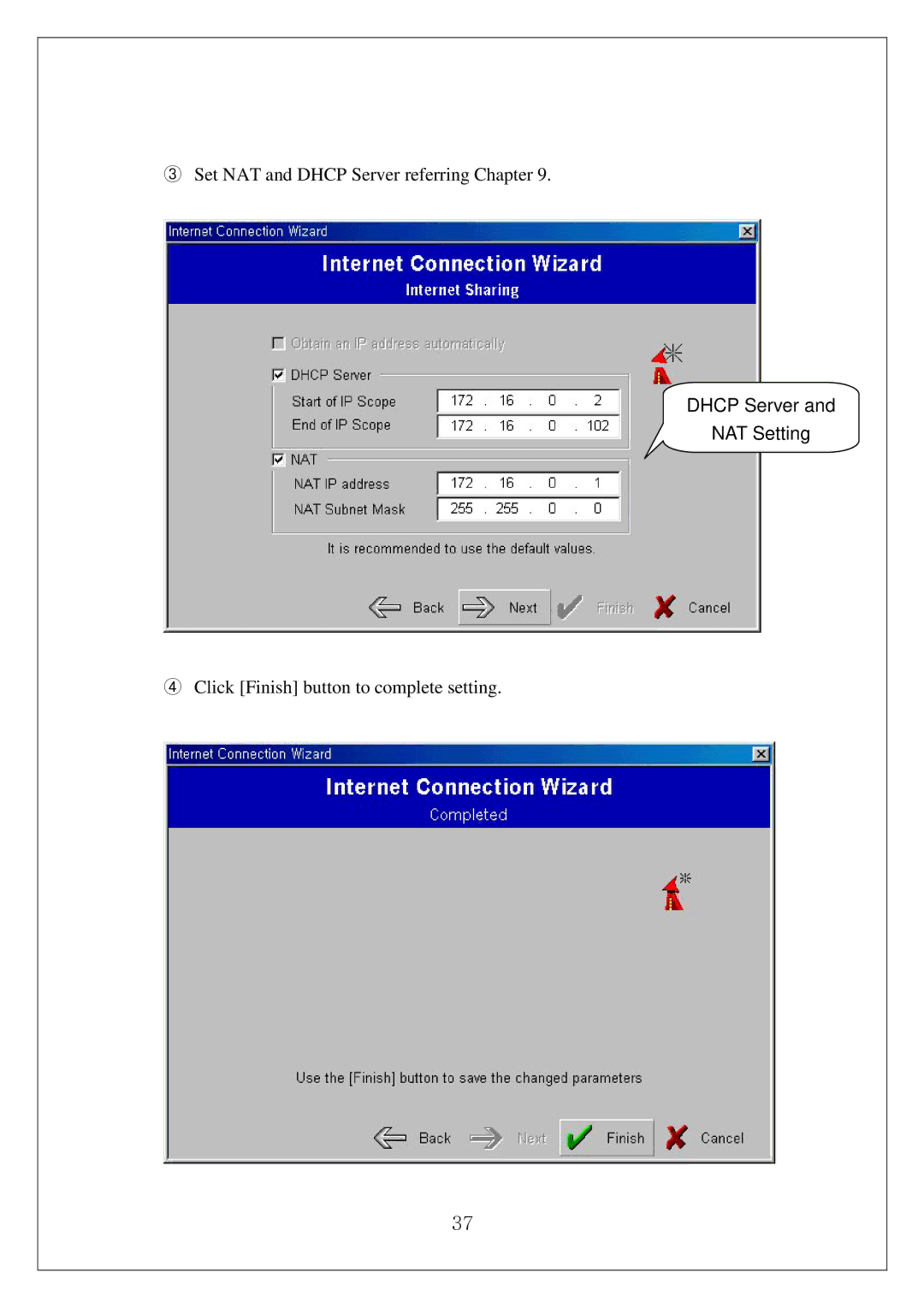 Samsung SWL-3000AP manual Dhcp Server NAT Setting 